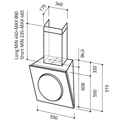 Вытяжка кухонная Elica MINI OM BL/F/55