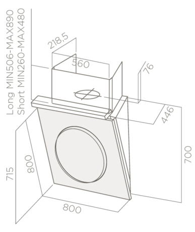 Вытяжка кухонная Elica OM TOUCH SCREEN WH/F/80