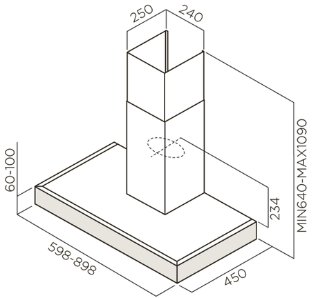 Вытяжка кухонная Elica SCOOP IX/A/60/TC