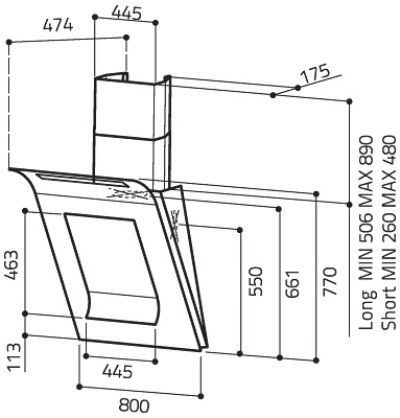 Вытяжка кухонная Elica SINFONIA BL/F/80