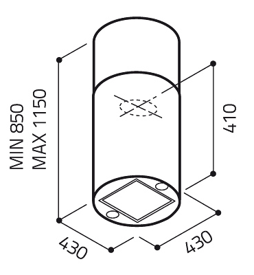 Вытяжка кухонная Elica TUBE ISLAND IX/A/43