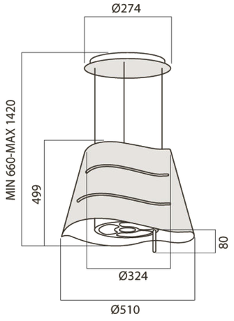 Вытяжка кухонная Elica WAVE BL/F/51