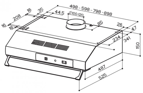 Вытяжка кухонная Faber  741 BASE BK A60
