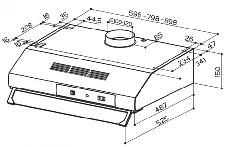 Вытяжка кухонная Faber  741 Х F60 FM (VIS)