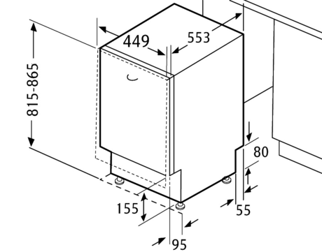 Встраиваемая посудомоечная машина Flavia  BI 45 KASKATA Light S