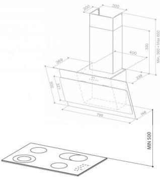 Вытяжка кухонная Faber  COCKTAIL WH F80