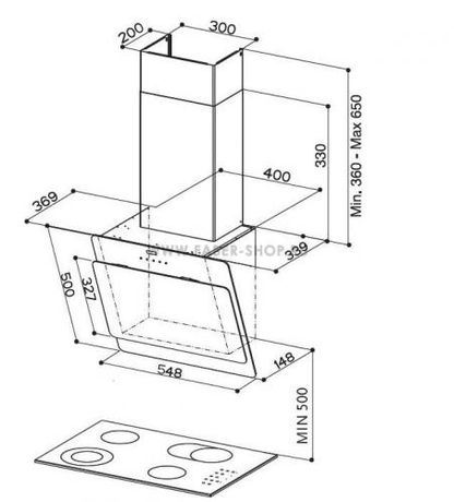 Вытяжка кухонная Faber  COCKTAIL XS BK A55