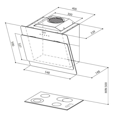 Вытяжка кухонная Faber  COCKTAIL XS BK F55