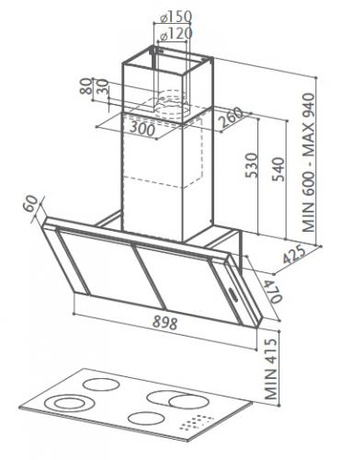 Вытяжка кухонная Faber  DISCOVERY ACT EG8 X A90