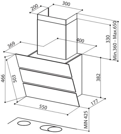 Вытяжка кухонная Faber  EKO XS EG6 BK A55