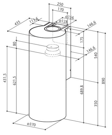 Вытяжка кухонная Faber  FLOW WH A37