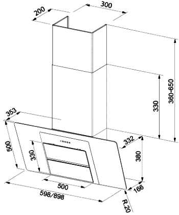 Вытяжка кухонная Faber  NORTHIA EG8+ BK A60