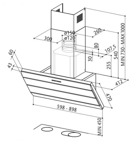 Вытяжка кухонная Faber  ORIZZONTE PLUS EG8 X A60 ACTIVE
