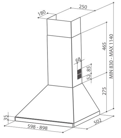 Вытяжка кухонная Faber  Strip W A 90 PB
