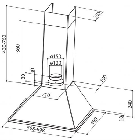 Вытяжка кухонная Faber  SYNTHESIS W A90