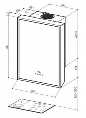 Вытяжка кухонная Faber  TITANO EG8 X/BK A60
