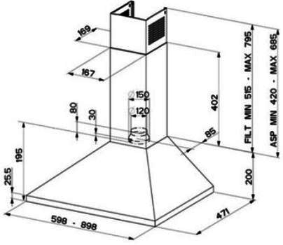 Вытяжка кухонная Faber  VALUE PB 4 2L CREAM A60