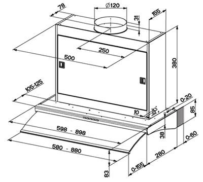 Вытяжка кухонная Faber  VELVET X/V A90