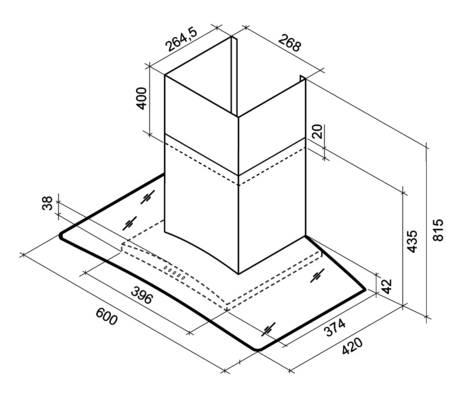 Вытяжка кухонная Shindo FLEXUS 60 SS/G 