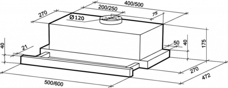 Вытяжка кухонная Shindo MAYA 60 2M SS/BG