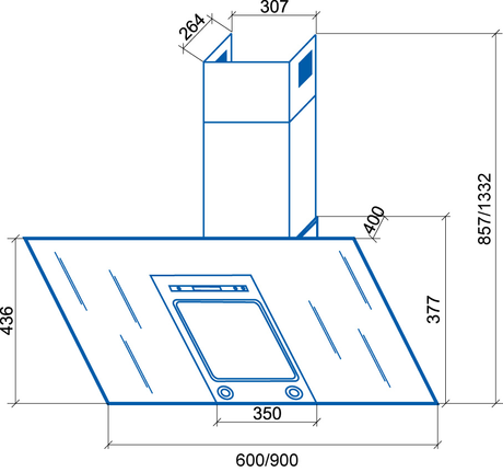 Вытяжка кухонная Shindo PALLADA sensor 90 B/BG 4ETC