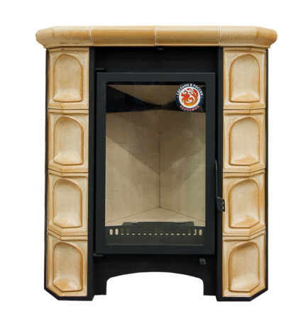 Печь ЭкоКамин  София Изразец, песочная Арка, угловая