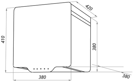 Вытяжка кухонная Maunfeld  BOX QUADRO 40 нержавейка/черный