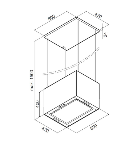 Вытяжка кухонная Maunfeld  Box Wire 60 белый
