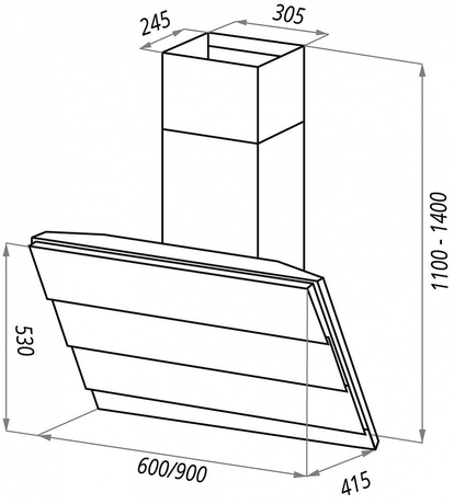 Вытяжка кухонная Maunfeld  CASCADA 90 белый