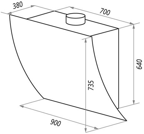 Вытяжка кухонная Maunfeld  DOVER 90 черный