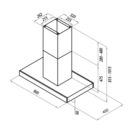 Вытяжка кухонная Maunfeld  HARBOUR 90 нержавейка