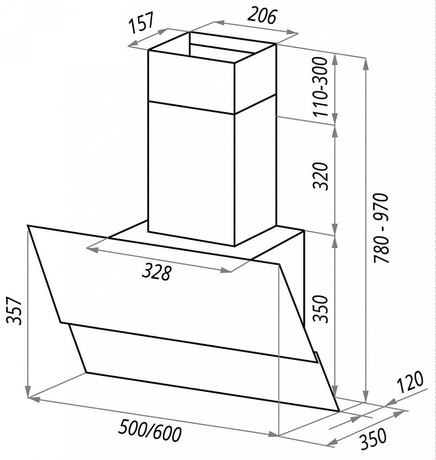 Вытяжка кухонная Maunfeld  LONDON 60 темно бежевый