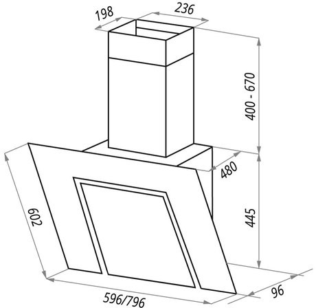 Вытяжка кухонная Maunfeld  MODERN 80 нержавейка