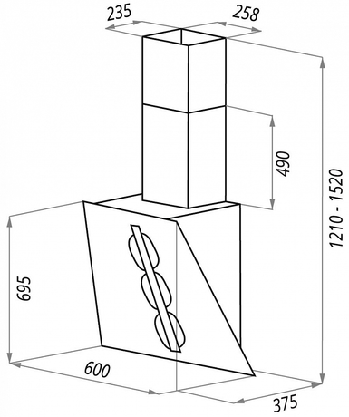 Вытяжка кухонная Maunfeld  THAMES 60 черный