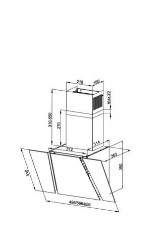 Вытяжка кухонная LEX ORI 600 BLACK