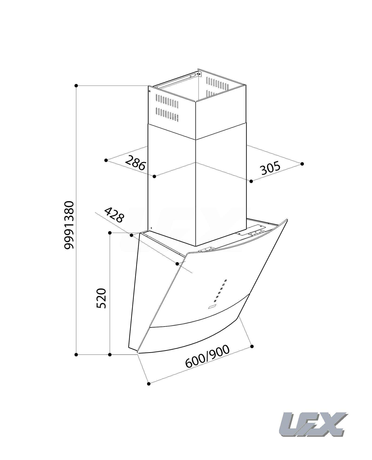 Вытяжка кухонная LEX TATA 600 BLACK