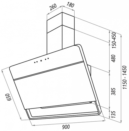 Вытяжка кухонная Maunfeld  TYNE 90 черный
