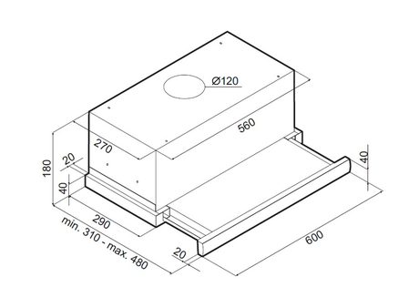 Вытяжка кухонная Maunfeld  VS SLIDE 60 белый