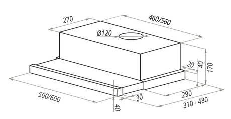 Вытяжка кухонная Maunfeld  VSH 60 белый