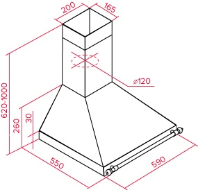 Вытяжка кухонная Teka  DOB 60 VANILLA/BRASS