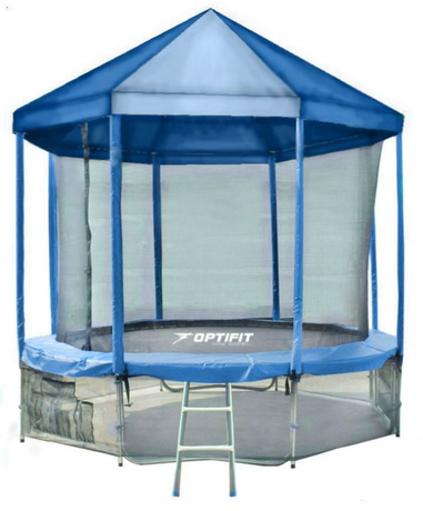 Батут Optifit  Like Blue 14ft с синей крышей