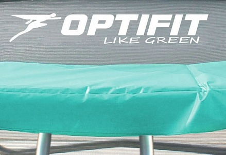 Батут Optifit  Like Green 14ft с зелено-желтой крышей