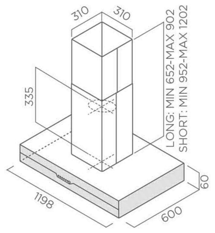 Вытяжка кухонная Elica METEORITE ISLAND IX/A/120x60