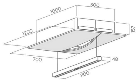 Вытяжка кухонная Elica EMPTY SKY SENSE WH/F/120