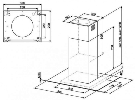Вытяжка кухонная Smeg KEIV90E