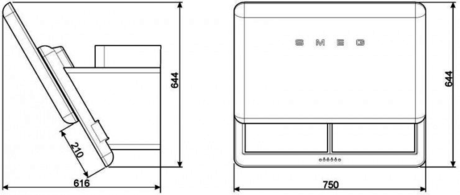 Вытяжка кухонная Smeg KFAB75BL