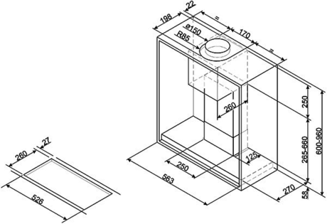 Вытяжка кухонная Smeg KSGT56B