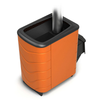 Печь TMF Тунгуска Inox, дверца антрацит, т/обменник, терракота