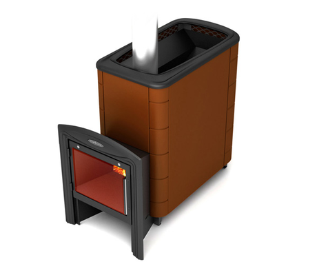 Печь TMF Тунгуска XXL 2013 Inox витра ТО терракота