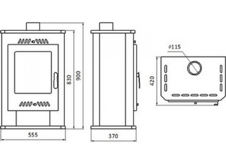 Печь УЗПО Бранденбург  с верхним дымоходом